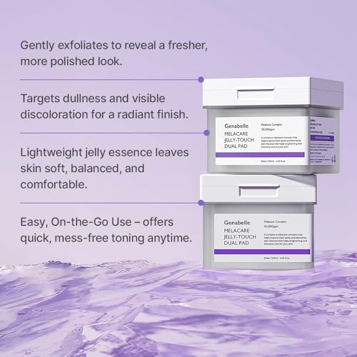 Genabelle Melacare Jelly Touch Dual Pad Radianceboosting And Hydrating Toner Pads With Niacinamide And Tranexamic Acid Targets Dark Spots And Hyperpigmentation 4.05 Fl Oz