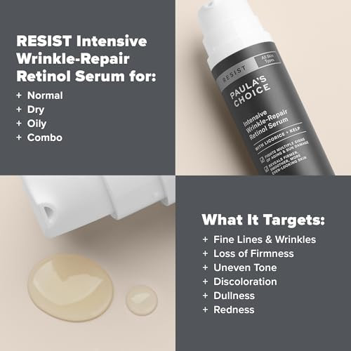 PaulaS Choice Paulas Choice Resist Intensive Wrinklerepair Retinol Serum Squalane Vitamin C And E Antiaging And Wrinkle Treatment 1 Fl. Oz.