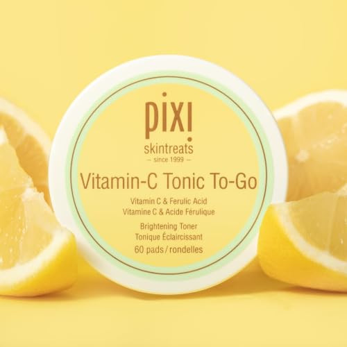 Pixi Vitaminc Tonic Togo Brightening And Toning Containing Vitaminc And Probiotics Boosting Skin Luminosity Alcoholfree Daily Balancing Toner Pads On The Go 60 Pads