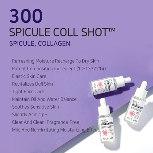 Aplb Spicule Collagen Shot 300 Serumspicule Coll Shot 300 Korean Skincare Gentle Exfoliation Elasticity Care Long Lasting Hydration Revitalize For Gentle And Improve Skin Texture 1.35 Fl.Oz