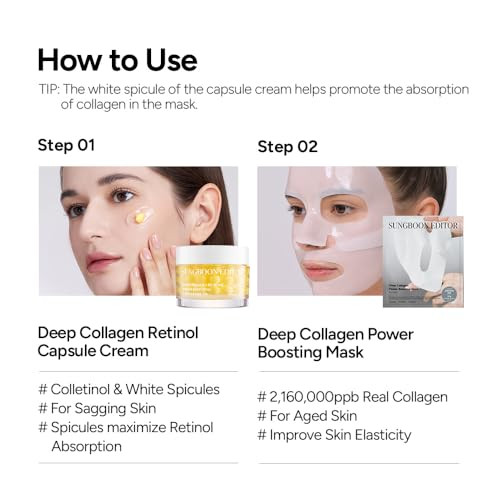 Sungboon Editor Deep Collagen Boosting Duo Deep Collagen Mask 4Ea And Power Boosting Capsule Cream Skincare Sets For Mom