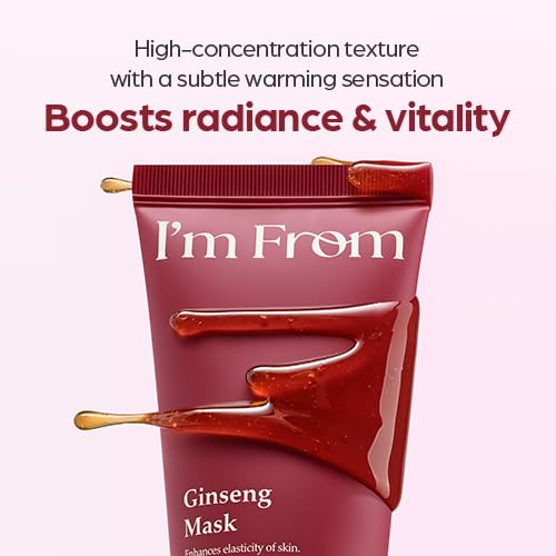 IM From IM From Ginseng Mask Korean Washoff Mask With Red Ginseng Extract For Elasticity Nourishment And Moisture Care 2.37 Fl.Oz
