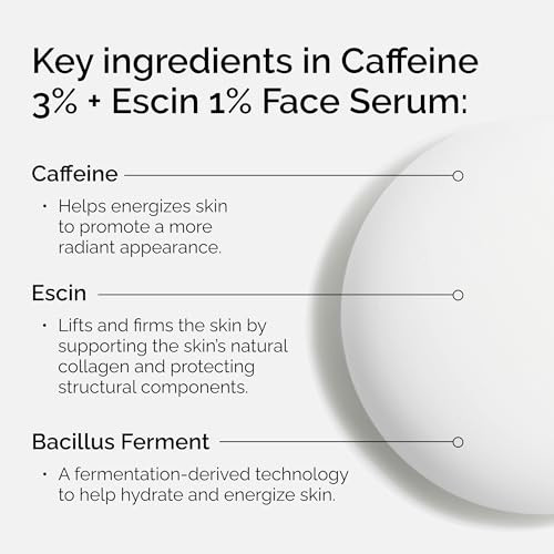 The Ordinary Caffeine 3% plus Escin 1% Face Serum Energizing Serum To Tone And Tighten 1 Fl Oz