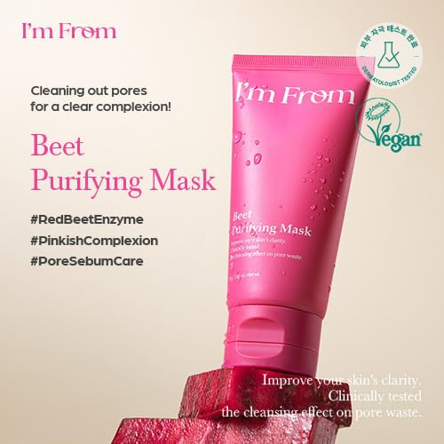 IM From IM From Beet Purifying Mask Korean Washoff Clay Mask With Beet Root Powder For Pore Care Exfoliate And Moisture Balance 2.37 Fl.Oz