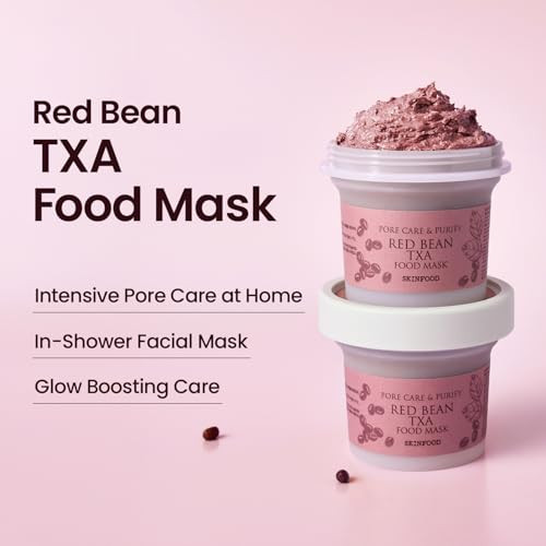 Skinfood 1957 Skinfood Red Bean Txa Food Mask Korean Exfoliating Face Wash With Red Bean Powder Gentle Pore Cleansing And Blackhead Removal With Tranexamic Acid Vegan 120G 4.23 Fl.Oz.