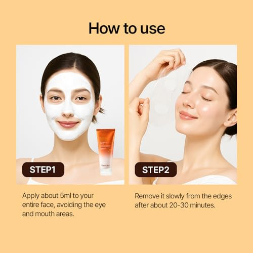 Farmstay Ginseng Collagen Wrapping Mask For Skin Hydrating Peel Off Face Mask With Real Ginseng Extract Night Facial Skincare For Glowing And Radiance Includes Application Brush 5.07 Fl Oz