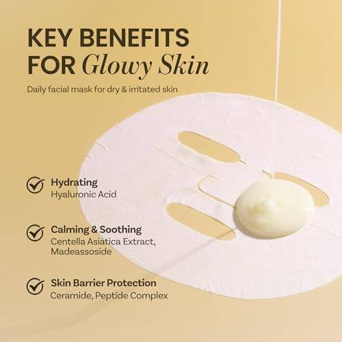 Ongredients Skin Barrier Calming Maskhydrating Daily Face Mask For Sensitive Skinceramide Hyaluronic Acid Peptide Complex Soothing Calmingvegan Korean Skin Care X6Ea 27Ml 0.91 Fl. Oz.