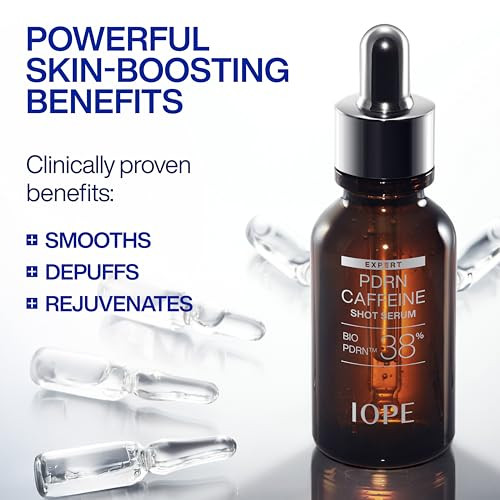 Iope Expert Pdrn Caffeine Shot Serum Antiaging Face Serum To Visibly Depuff Smooth And Rejuvenate Tired Skin With Biopdrn And Caffeine Fastabsorbing Texture 1.01 Fl. Oz.