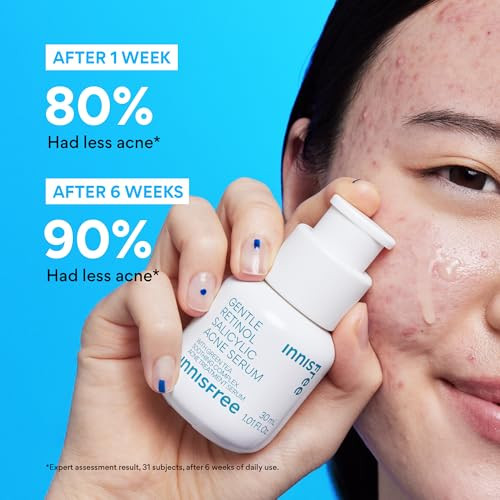 Innisfree Gentle Retinol Salicylic Acne Serumkorean Face Treatment With Niacinamide And Ceramides For Blemishes And Clear Skin
