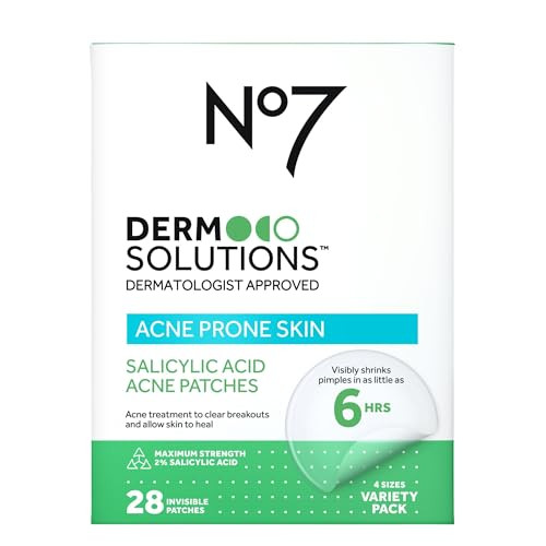 No7 Derm Solutions 2% Salicylic Acid Pimple Patches For Face Invisible Spot Treatment For Blemish Prone Skin Acne Patches In Four Sizes Fragrance Facial Skin Care Products 28 Ct
