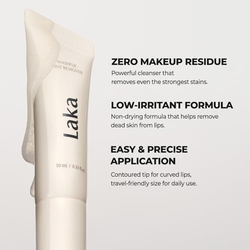 Laka Washful Lip Tint Remover Mild And Easy Lip Stain Removing Gel Cleanser For Lips Remove Dead Skin Daily Use For Sensitive Skin Korean Skincare 10Ml 0.33 Fl.Oz