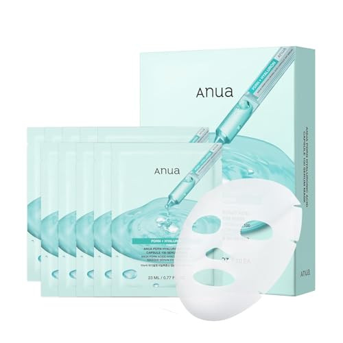 Anua Pdrn Hyaluronic Acid Capsule 100 Serum Mask Hydrating And Soothing Face Mask For Skin Dewy Glow And Firm Looking Skin Salmon Dna And Collagen Lightweight Texture Korean Skin Care 10Ea