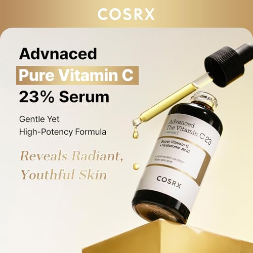 Cosrx Advanced Pure Vitamin C 23% Serum With Vitamin E And Glutathione Korean Vitamin C Serum For Fine Lines Uneven Skin Tone And Dull Skin Korean Skin Care 0.7Oz