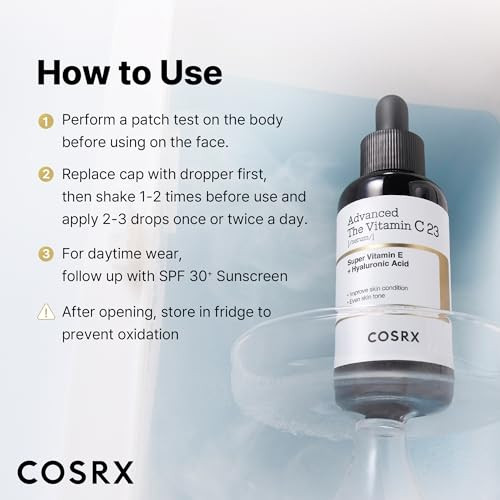 Cosrx Advanced Pure Vitamin C 23% Serum With Vitamin E And Glutathione Korean Vitamin C Serum For Fine Lines Uneven Skin Tone And Dull Skin Korean Skin Care 0.7Oz