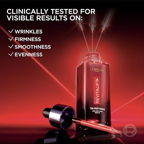 LOreal Paris Loreal Paris Revitalift Triple Power Face Serum With Tripeptides Hyaluronic Acid And Vitamin C Anti Aging Anti Wrinkle Serum To Firm And Brighten plus Sample 1 Fl Oz