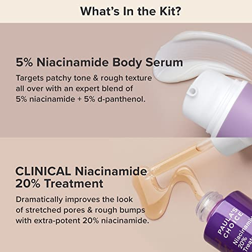 PaulaS Choice Paulas Choice 5% Niacinamide Body Serum plus Clinical 20% Niacinamide Treatment Face And Body Kit For Discoloration Redness And Bumpy Skin All Skin Types Including Acneprone Set Of 2