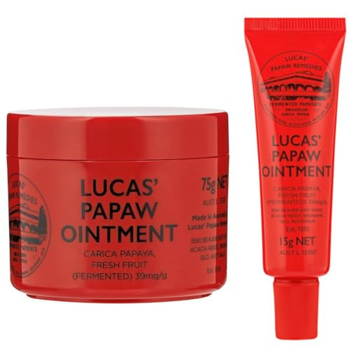 Lucas Papaw Ointment Jar And Tube With Lip Applicator Fermented Papaya Skin Balm Multipurpose Ointment Made In Australia 75G 15G