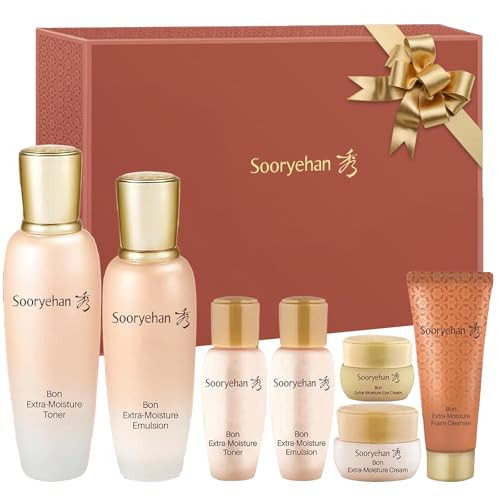 Sooryehan Bon Extra Moisture Korean Skin Care Set Luxury Premium Highend By Lg Beauty. Hydrating Toner Emulsion Lotion Cleansing Foam Eye Cream. 13.01 Fl Oz