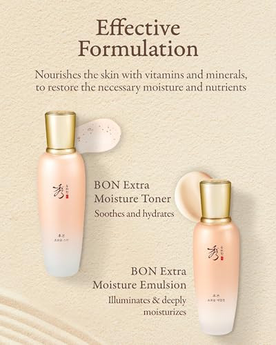 Sooryehan Bon Extra Moisture Korean Skin Care Set Luxury Premium Highend By Lg Beauty. Hydrating Toner Emulsion Lotion Cleansing Foam Eye Cream. 13.01 Fl Oz
