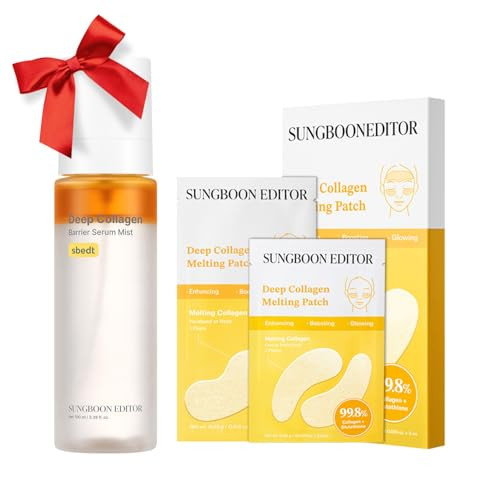 Sungboon Editor Melting Collagen Set Deep Collagen Melting Patch Barrier Serum Mist Real Collagen Care For Puffy Eyes And Neck Wrinkles Best Gifts For Mom Sets 6Pcs