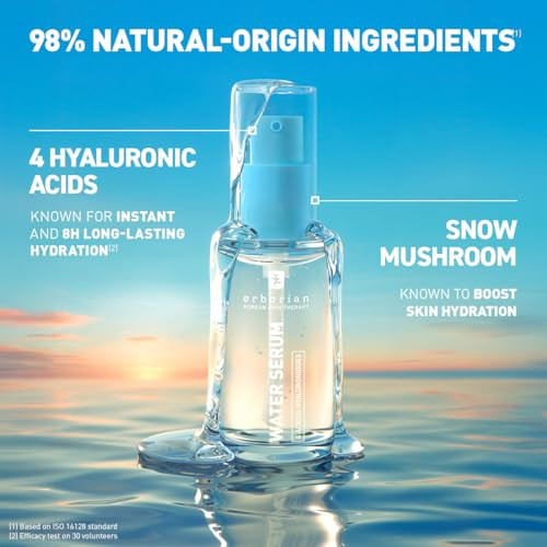 Erborian Water Serum Hyaluronic Acid Complex Barrier Facial Treatment For Ultrahydrated Plump Dewy Luminous And skin Glow Korean Skincare