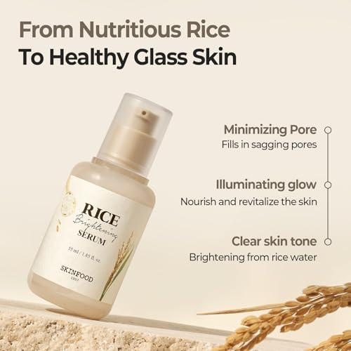 Skinfood 1957 Skinfood Rice Moisture Glow Set Korean Skincare Serum And Cream Duo For Deep Hydration And Radiant Skin Fermented Rice Water For Brightening Smoothing And Skin Finish
