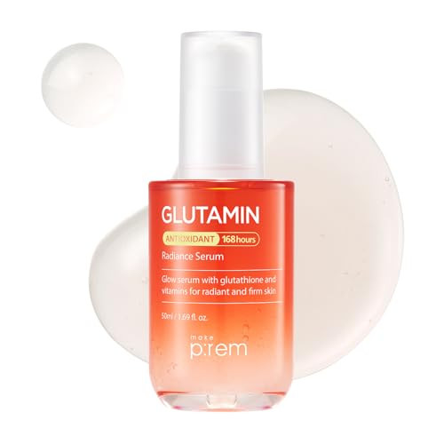 Makep:Rem Make Prem Glutamin Antioxidant Radiance Serum 50Mldark Spot Serum With Glutathione And Vitamins Korean Skin Care 1.69 Fl.Oz.