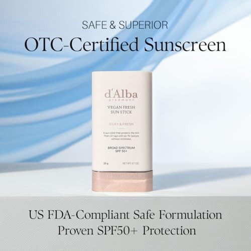 DAlba Piedmont Dalba Piedmont Air Fit Fresh Sun Stick Otc Broad Spectrum Spf 50plus Nonsticky Onthego Sun Protection Outdoor Essential Vegan Sun Stick Silky And Fresh Korean Skin Care 0.7 Oz.