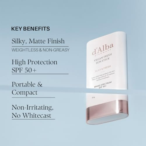 DAlba Piedmont Dalba Piedmont Air Fit Fresh Sun Stick Otc Broad Spectrum Spf 50plus Nonsticky Onthego Sun Protection Outdoor Essential Vegan Sun Stick Silky And Fresh Korean Skin Care 0.7 Oz.