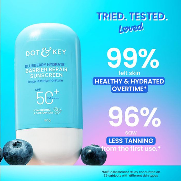Dot and Key Dot And Key Blueberry Hydrate Barrier Repair Sunscreen Spf 50plusPaplusplusplusplus 80G Pack Of 2