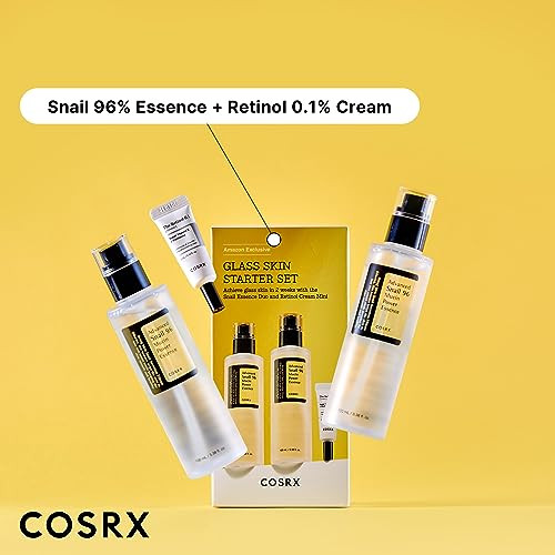 Cosrx Skin Starter Set plus Hydrogel Mask 3Ea Snail 96% Essence Duo And Glow Hydrogel Collagen Face Mask Travel Essentials Stocking Stuffers Korean Skin Care