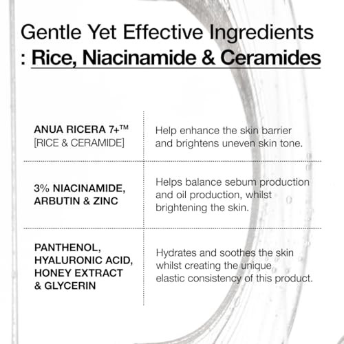 Anua Rice Ceramide 7 Hydrating Barrier Serum Moisturizing Face Serum Noncomodogenic Hyaluronic Acid Niacinamide Lightweight Fragrance Sensitive Dry Skin Korean Skincare 1.69 Fl Oz