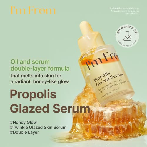 IM From Im From Propolis Glazed Serum Honeybased Glow Serum For Skin Hydration And Skin Barrier Care Lightweight Duallayer Formula Niacinamide Korean Skin Care 1.01Fl.Oz