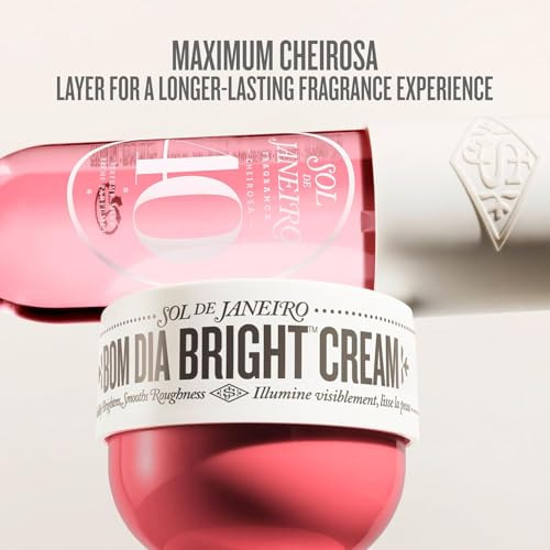 Sol De Janeiro Bom Dia Bright Body Cream And Cheirosa 40 Perfume Mist Duovisibly Brightening And Smoothing Aha Body Creamwarm Floral Scent 8.1 Fl Oz. Each