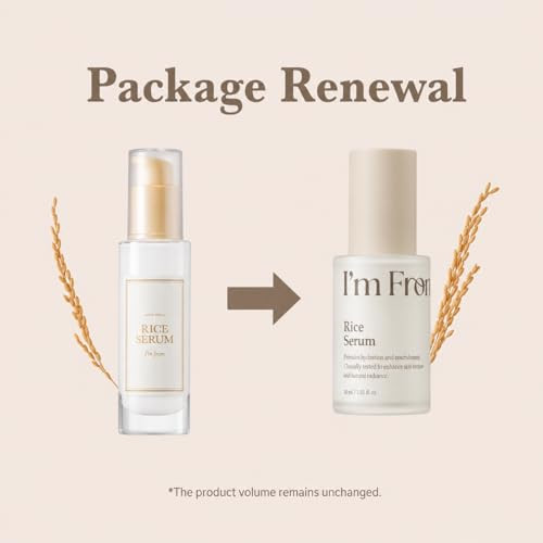 IM From Im From Rice Serum Glow Deep Soothing Rice Serum anddewy Hydration Daily All Skin Types Korean Skin Care 1.01Fl.Oz
