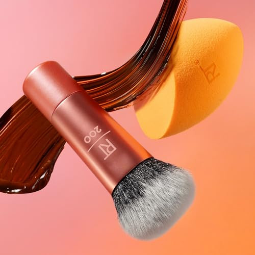 Real Techniques Mini Travel Duo Makeup Brush Set For Traveling Mini Foundation Brush And Makeup Blender For Blending Onthego Achieve A Complete Base Latex And Crueltyfree 2 Piece Set
