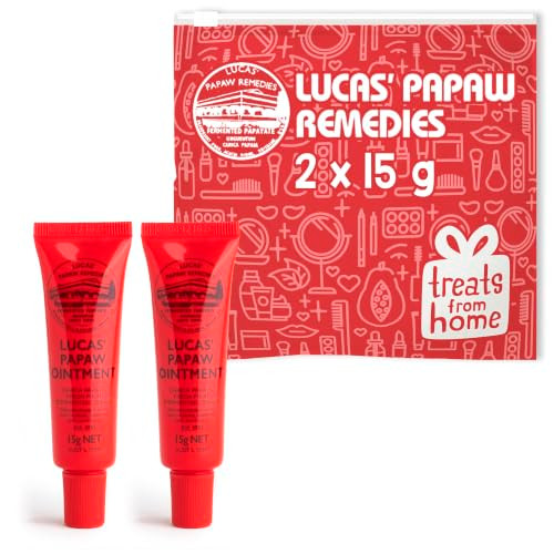 Lucas Papaw Treats From Home Lucas Pawpaw Lip Ointment Cream Ointment For Lips And Dry Skin Unique All Skin Types All Gender Any Season Pack With 2 X Pawpaw Balm 15G