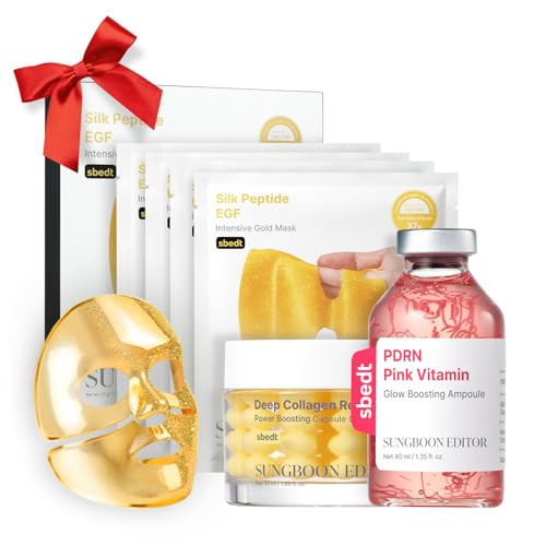 Sungboon Editor Skin Barrier And Glow Hometox Trio For Healthylooking Skin Gold Mask And Pdrn Ampoule And Collagen Capsule Cream Korean Skincare Set For Women