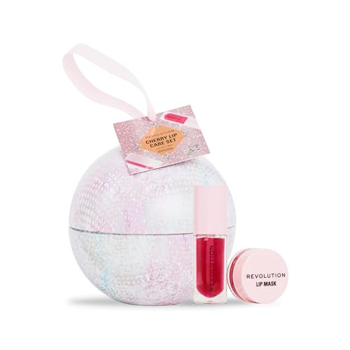 Revolution Beauty London Revolution Beauty Cherry Lip Oil Set Holiday Set With Cherry Glaze Lip Oil And Mask Nourishing And Conditioning Vegan And Crueltyfree