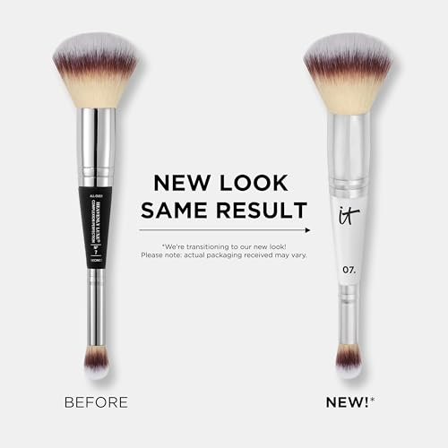 It Cosmetics Heavenly Luxe Complexion Perfection Brush 7 Airbrush Finishdualended Luxe Makeup Brush For Ccplus Cream Foundation Concealer plus Contouring Ultrasoft Synthetic Fibers Crueltyfree