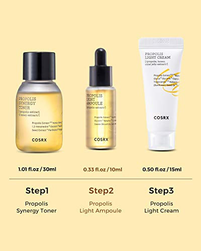 Cosrx Honey Glow Kit Korean Skin Care Set With Propolis Facial Toner Serum And Cream Mini Travel Essentials Deep Moisture Hydration Nourishment Travel Size Set Korean Skin Care