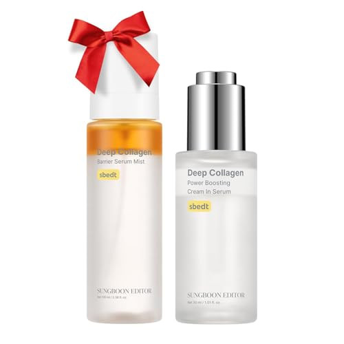 Sungboon Editor Collagen Moisturizing Duo Deep Collagen Barrier Serum Mist And Power Boosting Cream In Serum Skincare Sets For Mom