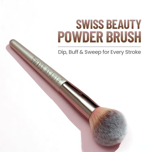 Swiss Beauty Compact Powder Brush Silver