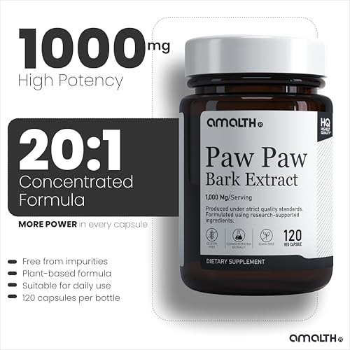 Amalth Paw Paw Extract 1000 Mg 201 120 Capsulessupports The Immune System Provides Antioxidants And Assists The Natural Detoxification Process Non Gmo And Gluten