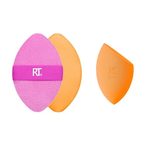 Real Techniques Miracle Complexion plus Miracle 2In1 Powder Puff Makeup Blending And Dualsided Powder Puff For Liquids Creams And Powders Vegan And Latexfree 2 Count