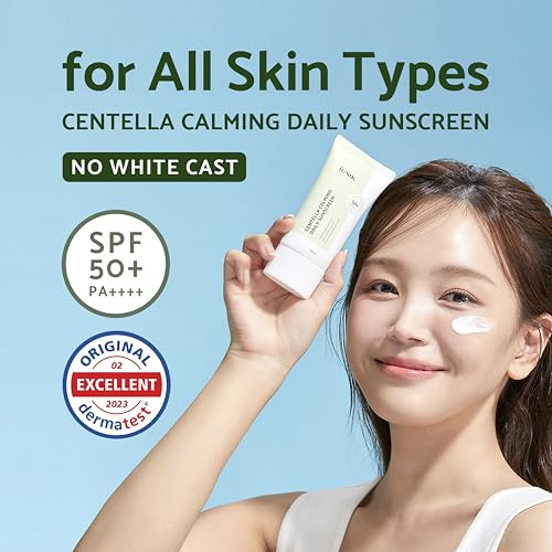 Iunik Centella Calming Moisture Daily Sunscreen Spf 50plus Paplusplusplusplus Matte And No White Cast Centella Asiatica Dry Oily Sensitive Vegan Korean Skincare