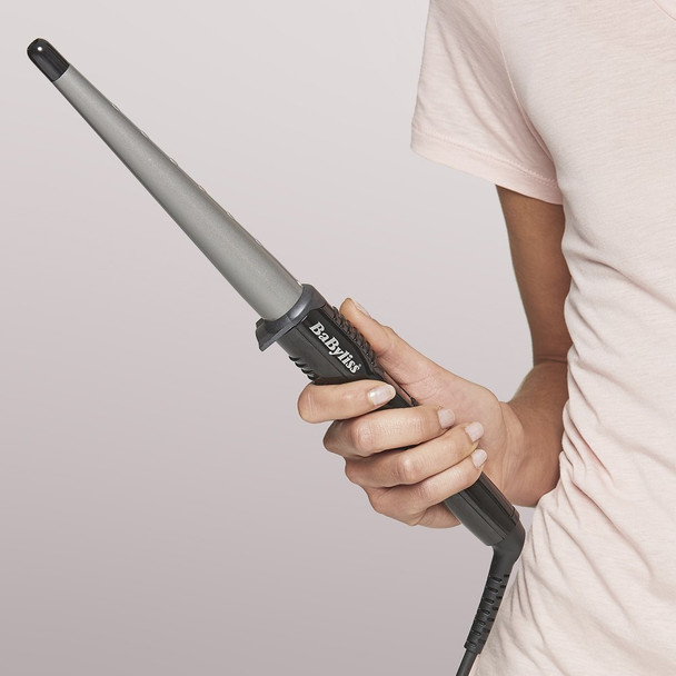 BaByliss Ceramic Curling Wand Pro, Black/Grey