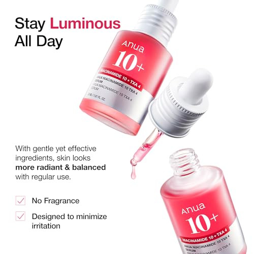 Anua Ultimate Glow Protection Duo Zerocast Moisturizing Finish Sunscreen plus Niacinamide 10 plus Txa 4 Serum Spf 50No White Cast Facial Serum For Face Korean Skincare Set
