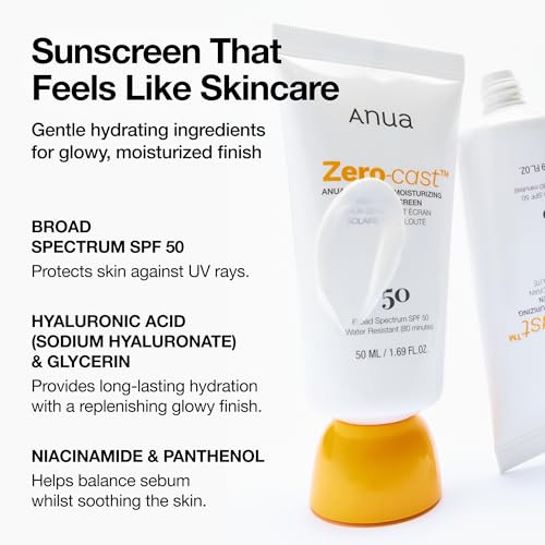 Anua Ultimate Glow Protection Duo Zerocast Moisturizing Finish Sunscreen plus Niacinamide 10 plus Txa 4 Serum Spf 50No White Cast Facial Serum For Face Korean Skincare Set
