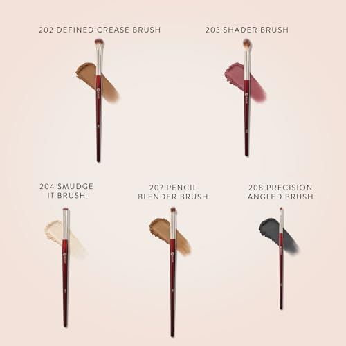 Bk Beauty Brush Set For Hooded Or Smaller Eyes 5Pc Eyeshadow Brush Set For Blending Smudging And Defining Eyeshadow And Eyelinerpremium Eye Makeup Brushes For Precise Application